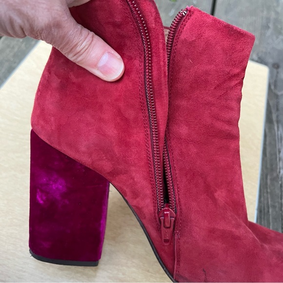 Free People Paramount Suede & Velvet Ankle Boots Sz 38 - Picture 4 of 15